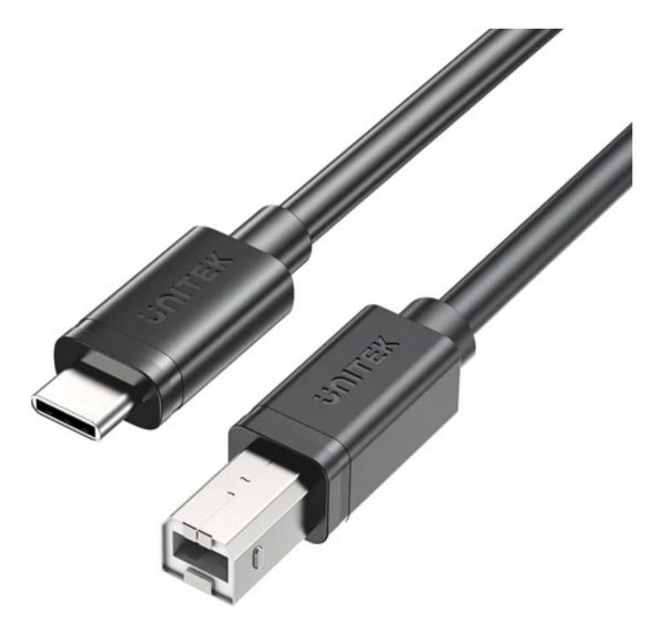 Cable Usb-c Unitek Para Impresoras 3m Usb-c 480mbps A Usb-b Color Negro